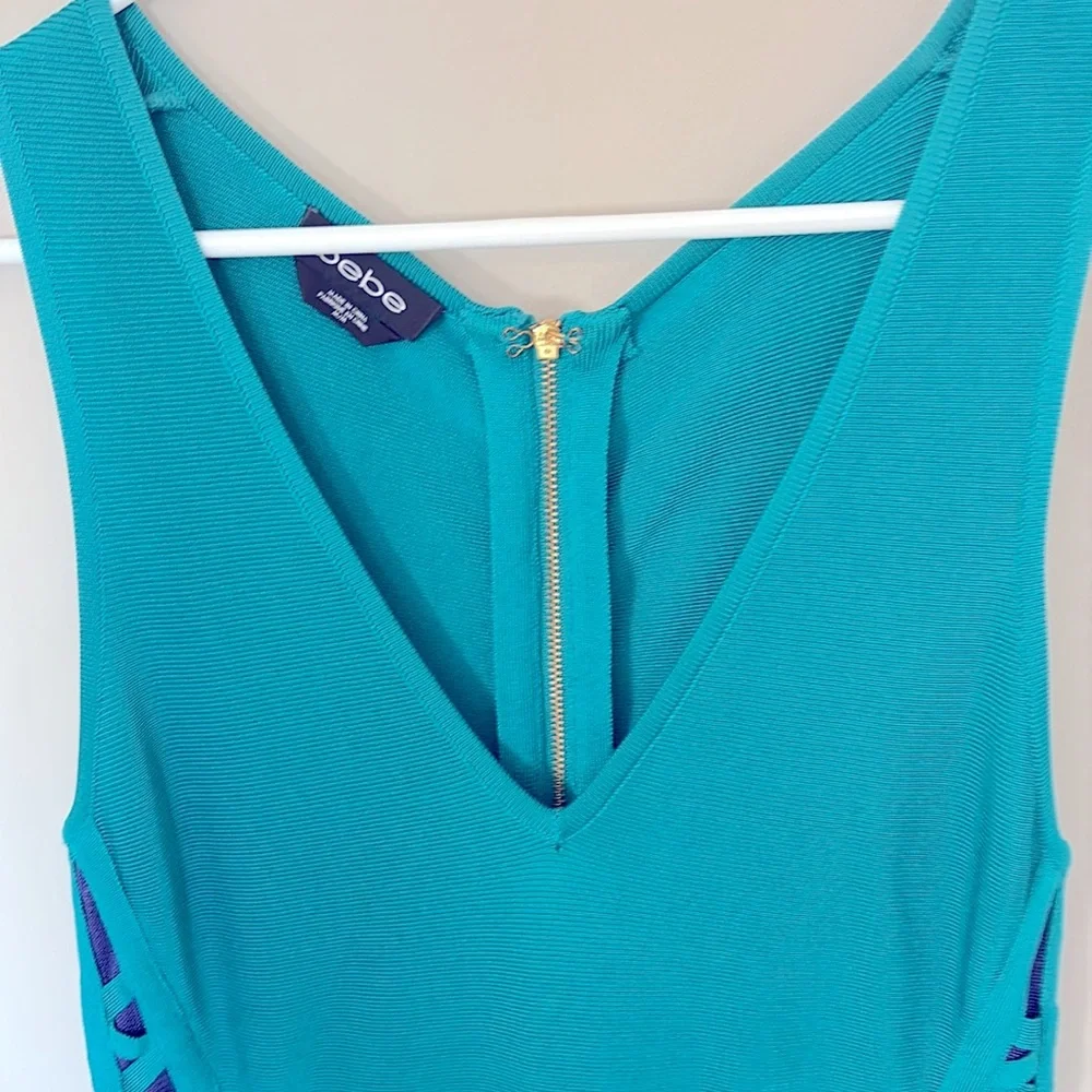 Bebe Teal Dress with Purple Accents - Picture 2 of 4